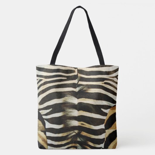 Zebra huid tote bag (Achterkant)