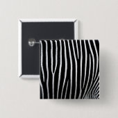 Zebra huid vierkante button 5,1 cm (Voorkant /achterkant)