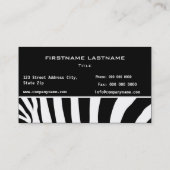 Zebra huid visitekaartje (Achterkant)