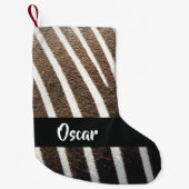 Zebra huidafdruk kleine kerstsok (Voorkant)