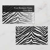 Zebra huidafdruk visitekaartje (Voorkant / Achterkant)