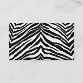 Zebra huidafdruk visitekaartje (Achterkant)