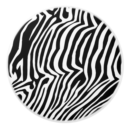Zebra huidpatroon keramische knop (Voorkant)