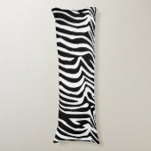 Zebra huidpatroon lichaamskussen (Voorkant Verticaal)