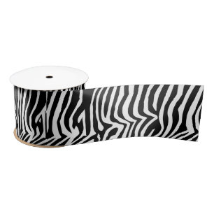 Zebra huidpatroon satijnen lint