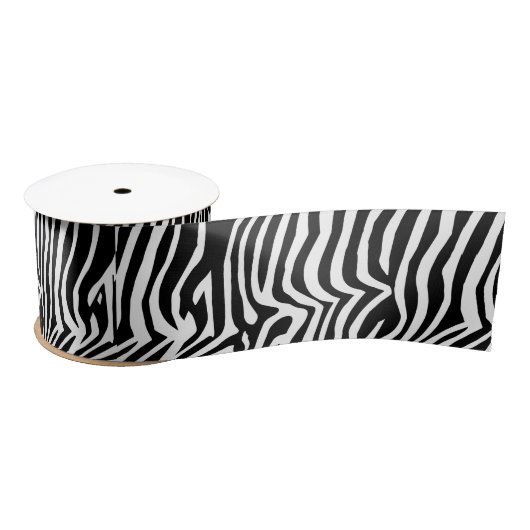 Zebra huidpatroon satijnen lint (Spoel)