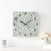 Zebra huidpatroon vierkante klok (Huis)