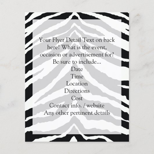 Zebra Huidprint Flyer (Achterkant)