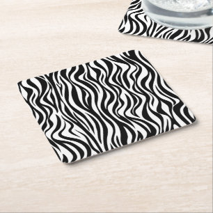 Zebra Huidprint Kartonnen Onderzetters