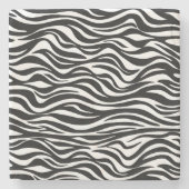 Zebra Huidprint Stenen Onderzetter (Voorkant)