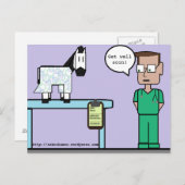 Zebra Humor "Get well soon" Briefkaart (Voorkant / Achterkant)