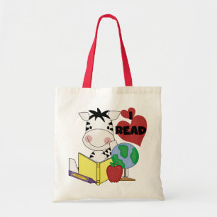 Zebra Ik lees overhemden en cadeaus Tote Bag