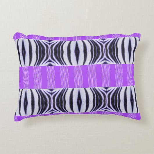 Zebra Illusion - Modern Abstrakt Purple Lilac Accent Kussen (Voorkant)
