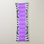 Zebra Illusion - Modern Abstrakt Purple Lilac Lichaamskussen (Achterkant (Verticaal))