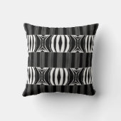 Zebra Illusion - Modern Abstrakt Schwarz-Weiß Kussen (Achterkant)