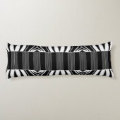 Zebra Illusion - Modern Abstrakt Schwarz-Weiß Lichaamskussen (Achterkant)