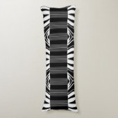 Zebra Illusion - Modern Abstrakt Schwarz-Weiß Lichaamskussen (Voorkant Verticaal)
