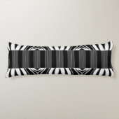 Zebra Illusion - Modern Abstrakt Schwarz-Weiß Lichaamskussen (Voorkant)