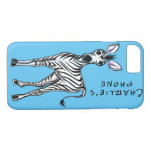 Zebra illustratie - blauw Case-Mate iPhone case (Achterkant (Horizontaal))