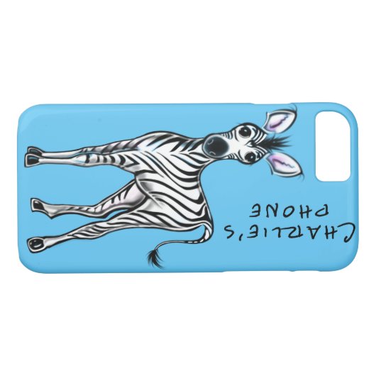 Zebra illustratie - blauw Case-Mate iPhone case (Achterkant (Horizontaal))
