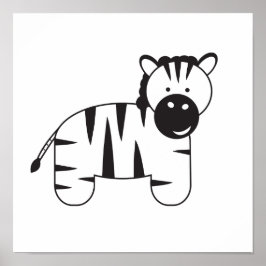 ZEBRA-illustratie door Lorena Depante Poster
