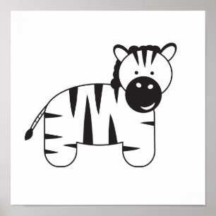 ZEBRA-illustratie door Lorena Depante Poster