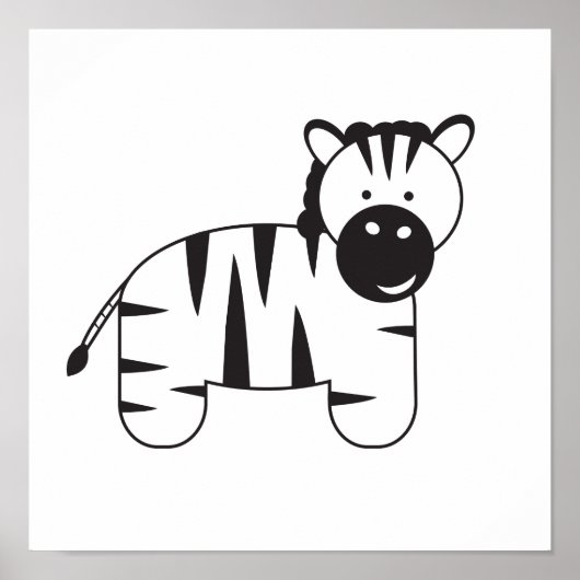 ZEBRA-illustratie door Lorena Depante Poster (Voorkant)