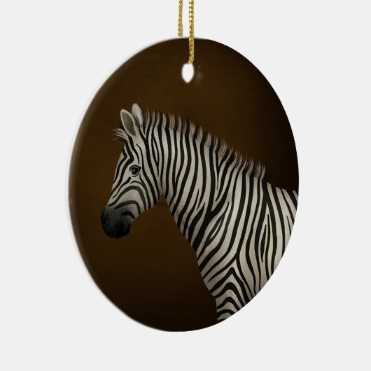 Zebra Illustratie exotische wilde dieren Keramisch Ornament (Rechts)