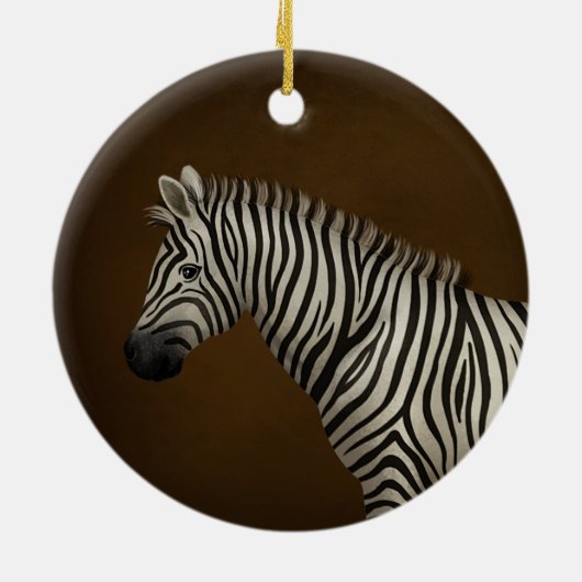 Zebra Illustratie exotische wilde dieren Keramisch Ornament (Achterkant)