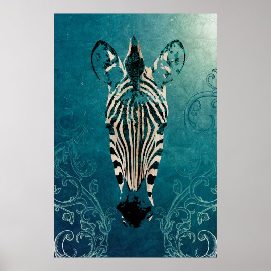 Zebra illustratie poster (Voorkant)
