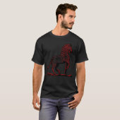 Zebra in Abstract zwart en rood T-shirt (Voorkant volledig)