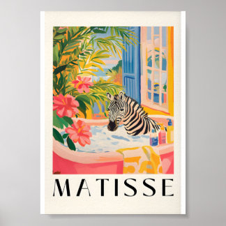 Zebra In Bad Poster, Badkamer Muur Kunst, Poster