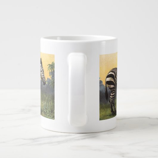 Zebra in de Afrikaanse Savannah, Wilde Dier Grote Koffiekop (Achterkant)