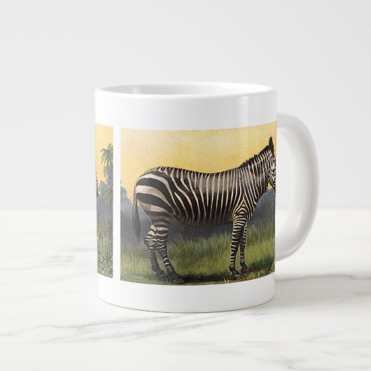 Zebra in de Afrikaanse Savannah, Wilde Dier Grote Koffiekop (Voorkant rechts)