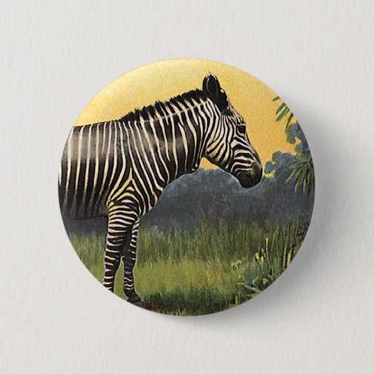  Zebra in de Afrikaanse Savannah, Wilde Dier Ronde Button 5,7 Cm (Voorkant)