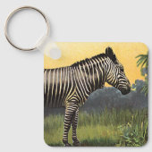  Zebra in de Afrikaanse Savannah, Wilde Dier Sleutelhanger (Voorkant)