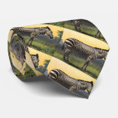 Zebra in de Afrikaanse Savannah, Wilde Dier Stropdas (Opgerold)