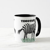 Zebra in de Grass Realistische Illustratie Mok (Voorkant rechts)