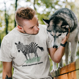 Zebra in de Grass Realistische Illustratie T-shirt