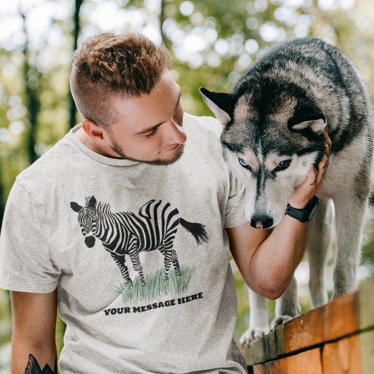 Zebra in de Grass Realistische Illustratie T-shirt