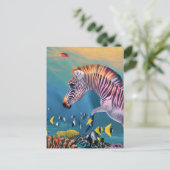 Zebra in de Oceaan Briefkaart (Staand voorkant)