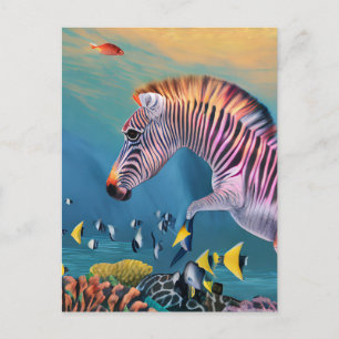 Zebra in de Oceaan Briefkaart