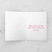 Zebra in de salon, grappige verjaardag, voor haar. kaart (Binnen)