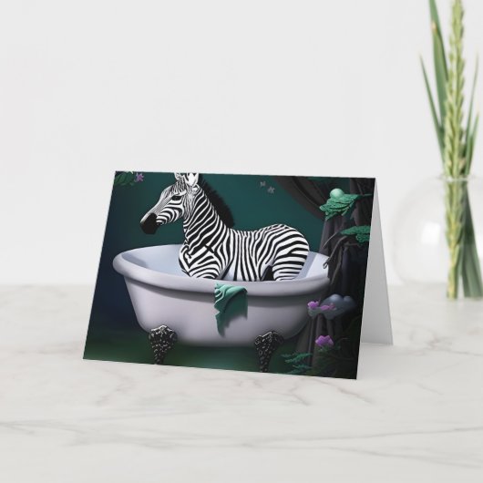 Zebra in de Tub Kaart (Voorkant)