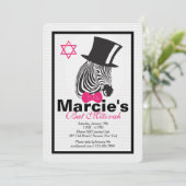Zebra in de uitnodigingen voor top-haatbank Mitzva (Staand voorkant)