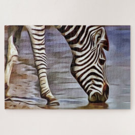 Zebra in de watersnop legpuzzel