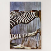 Zebra in de watersnop legpuzzel (Verticaal)