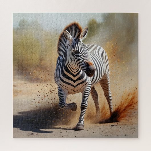 Zebra in de wilde dramatische Sunset Safari Art Legpuzzel (Verticaal)