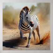 Zebra in de wilde dramatische Sunset Safari Art Poster (Voorkant)