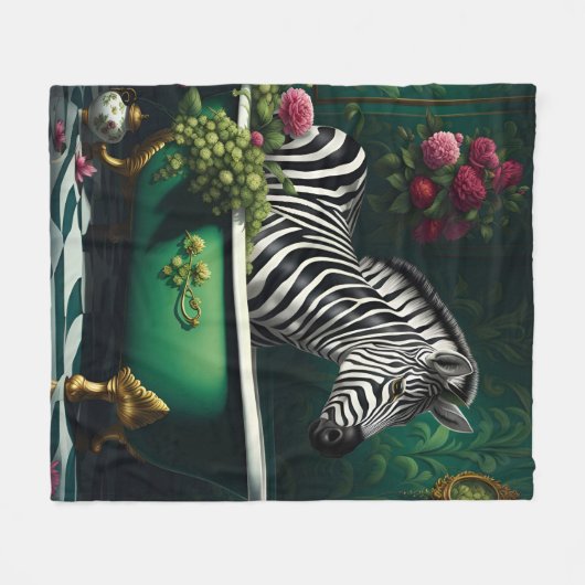 Zebra in een bad fleece deken (Voorkant (Horizontaal))